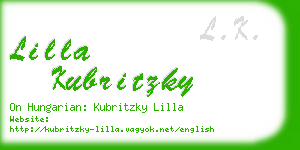 lilla kubritzky business card